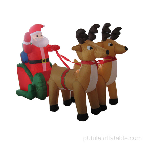 Trenó de Papai Noel flutuante com renas infláveis ​​personalizadas